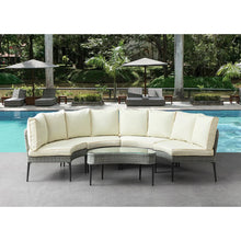 Thai Modern Glam Rattan 5 Piece Patio Conversation Set with Coffee Table