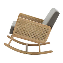 Williams 25.2" Wide Modern Polyester Rocking Chair with Rattan Arms Set of 2