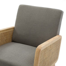 Williams 25.2" Wide Modern Polyester Rocking Chair with Rattan Arms Set of 2