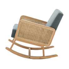 Williams 25.2" Wide Modern Polyester Rocking Chair with Rattan Arms Set of 2