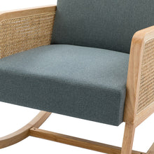 Williams 25.2" Wide Modern Polyester Rocking Chair with Rattan Arms Set of 2