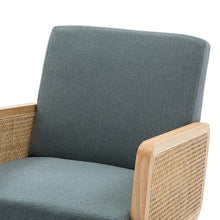 Williams 25.2" Wide Modern Polyester Rocking Chair with Rattan Arms Set of 2