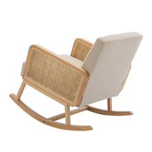 Williams 25.2" Wide Modern Polyester Rocking Chair with Rattan Arms Set of 2