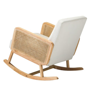 Williams 25.2" Wide Modern Polyester Rocking Chair with Rattan Arms Set of 2