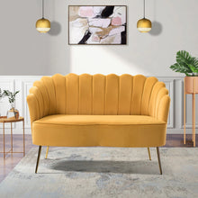 Monica Modern Upholstered 52'' Sofa Loveseat with Flower Shaped Back Design