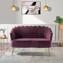 Monica Modern Upholstered 52'' Sofa Loveseat with Flower Shaped Back Design