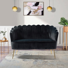 Monica Modern Upholstered 52'' Sofa Loveseat with Flower Shaped Back Design