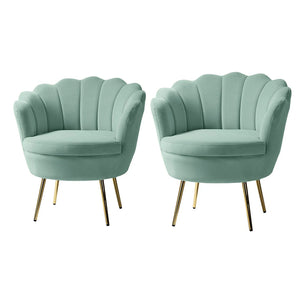 Xabier Cute Modern Upholstered Barrel Accent Chair with Tufted Set of 2