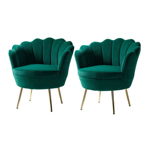 Xabier Cute Modern Upholstered Barrel Accent Chair with Tufted Set of 2