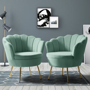 Xabier Cute Modern Upholstered Barrel Accent Chair with Tufted Set of 2