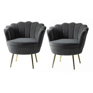 Xabier Cute Modern Upholstered Barrel Accent Chair with Tufted Set of 2