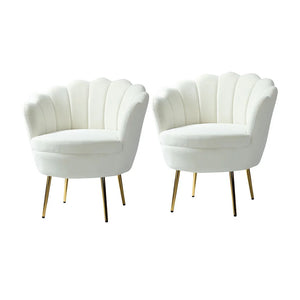 Xabier Cute Modern Upholstered Barrel Accent Chair with Tufted Set of 2