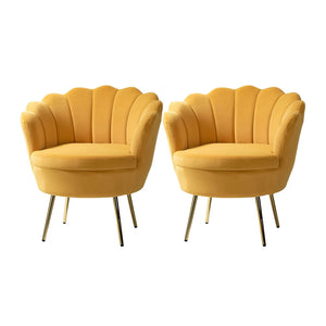 Xabier Cute Modern Upholstered Barrel Accent Chair with Tufted Set of 2