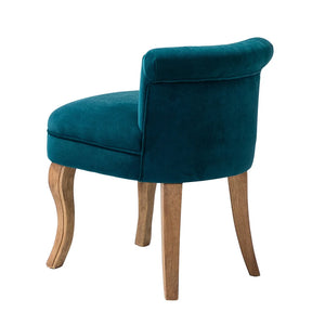 Xacobo Modern Velvet Tufted Vanity Stool with Wood Legs Set of 2