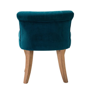 Xacobo Modern Velvet Tufted Vanity Stool with Wood Legs Set of 2