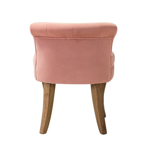 Xacobo Modern Velvet Tufted Vanity Stool with Wood Legs Set of 2