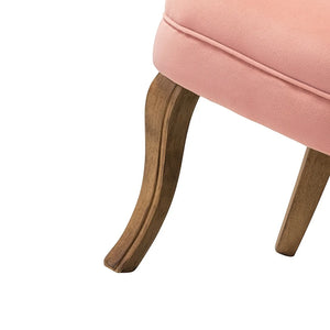 Xacobo Modern Velvet Tufted Vanity Stool with Wood Legs Set of 2