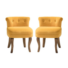 Xacobo Modern Velvet Tufted Vanity Stool with Wood Legs Set of 2