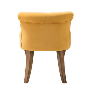 Xacobo Modern Velvet Tufted Vanity Stool with Wood Legs Set of 2