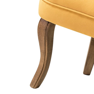 Xacobo Modern Velvet Tufted Vanity Stool with Wood Legs Set of 2