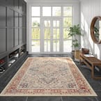 Antiquity Oriental Red 8 ft. x 10 ft. Machine Washable Indoor Area Rug