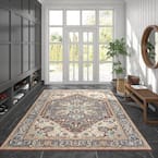 Antiquity Oriental Red 8 ft. x 10 ft. Machine Washable Indoor Area Rug