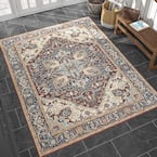 Antiquity Oriental Red 8 ft. x 10 ft. Machine Washable Indoor Area Rug