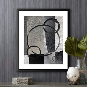 Circular Gray II 26" High Framed Giclee Wall Art