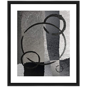 Circular Gray II 26" High Framed Giclee Wall Art