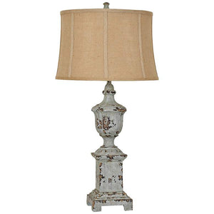 Crestview Collection French Heritage Distressed Blue Table Lamp