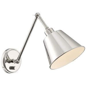 Crystorama Mitchell Polished Nickel Swing Arm Wall Lamp