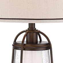 Hugh 26" High Bronze Lantern Table Lamp with Night Light