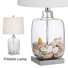 Square Glass Fillable Table Lamp Set of 2