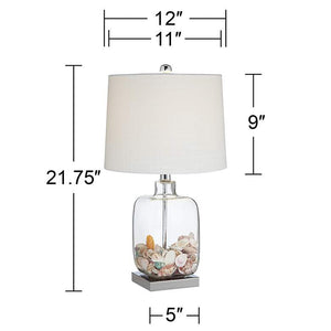 Square Glass Fillable Table Lamp Set of 2