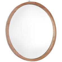 Northwood Light Brown 22" Round Wooden Wall Mirror