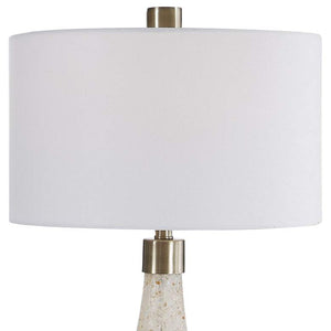 Chaya White and Brown Art Glass Table Lamp