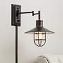 Hektor Brushed Bronze Plug-In Swing Arm Wall Lamp