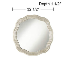 Dara Silver 32 1/2" Scalloped Round Wall Mirror