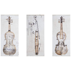 Madison Park Violin Study Printed Canvas 3 Piece Set