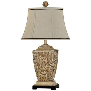 Ashford Tortola Cream Traditional Fleur de Lis Table Lamp