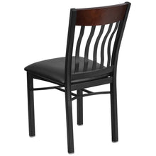 Vertical Back Metal and Wood Restaurant Chair (Set of 2) - 17"W x 24.5"D x 35.75"H