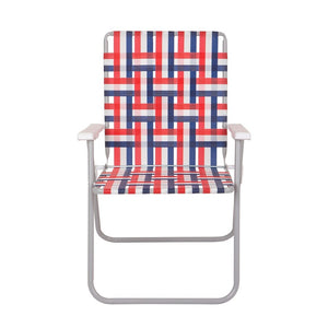2 Pack Folding High Back Web Chair, Red White & Blue