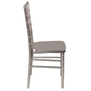 2 Pack HERCULES PREMIUM Series Silver Resin Stacking Chiavari Chair