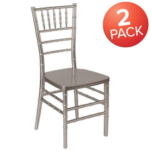 2 Pack HERCULES PREMIUM Series Silver Resin Stacking Chiavari Chair