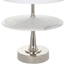 Altitude White Marble and Polished Nickel Iron Table Lamp