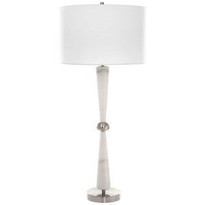 Bridgett White Marble Hourglass Table Lamp