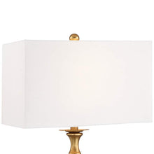 Valerie Crystal and Gold Table Lamp by with White Marble Riser