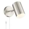 Carla Brushed Brass Down-Light Swing Arm Plug-In Wall Lamp