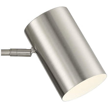 Carla Brushed Nickel Cylinder Down-Light Plug-In Wall Lamp with USB Dimmer