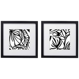 Leafy Silhouette 14" Square Wall Arts Set of 2